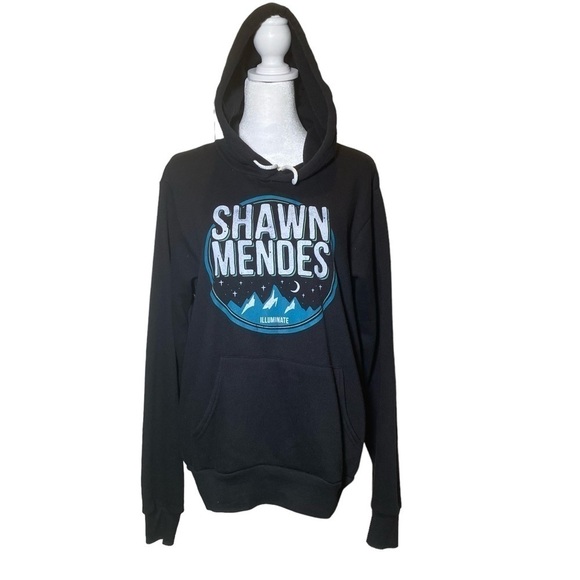 Bella Canvas Tops - Shawn Mendes Illuminate 2017 tour SMALL Black hoodie graphic kangaroo pocket